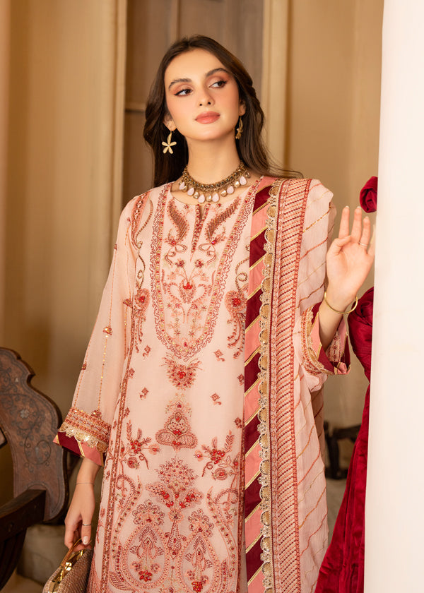 Strawberry | Rimjhim Chiffon Collection | FLS-RJ-006 - Riwayat-e-Khas