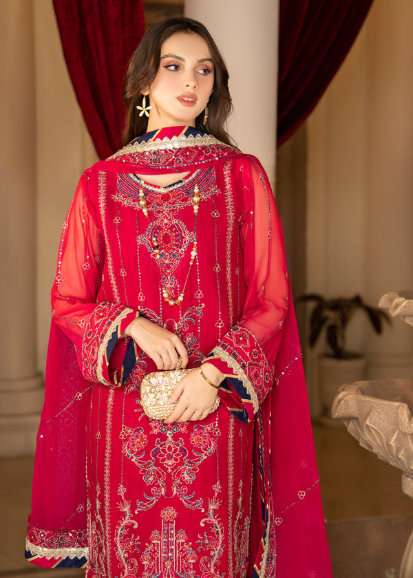 Strawberry | Rimjhim Chiffon Collection | FLS-RJ-007 - Riwayat-e-Khas