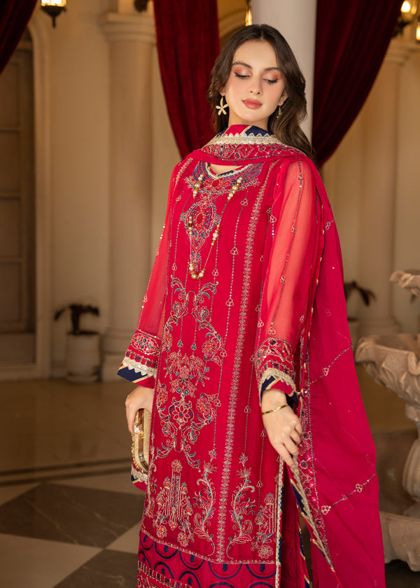 Strawberry | Rimjhim Chiffon Collection | FLS-RJ-007 - Riwayat-e-Khas