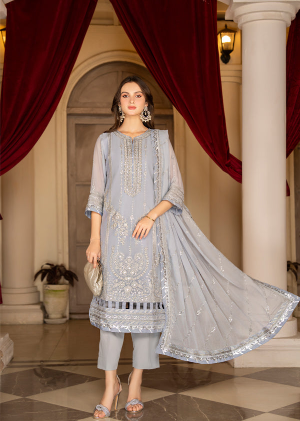 Strawberry | Rimjhim Chiffon Collection | FLS-RJ-008 - Riwayat-e-Khas