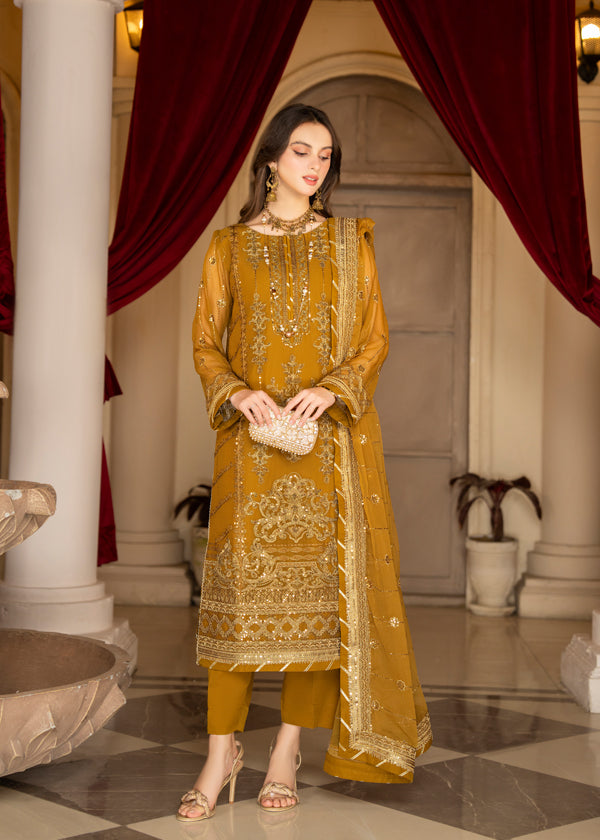 Strawberry | Rimjhim Chiffon Collection | FLS-RJ-009 - Riwayat-e-Khas
