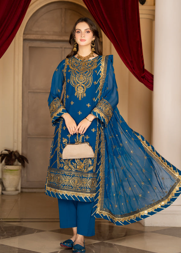 Strawberry | Rimjhim Chiffon Collection | FLS-RJ-010 - Riwayat-e-Khas