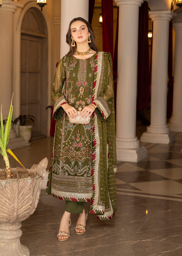 Strawberry | Rimjhim Chiffon Collection | FLS-RJ-002 - Riwayat-e-Khas