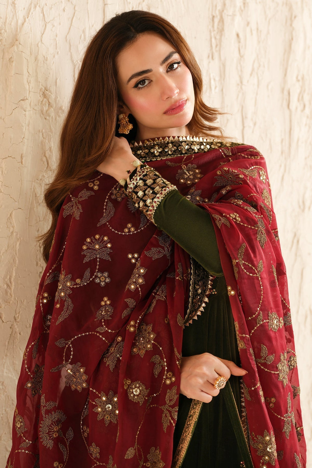 JAZMIN__Embroidered Velvet Formal VF-2036