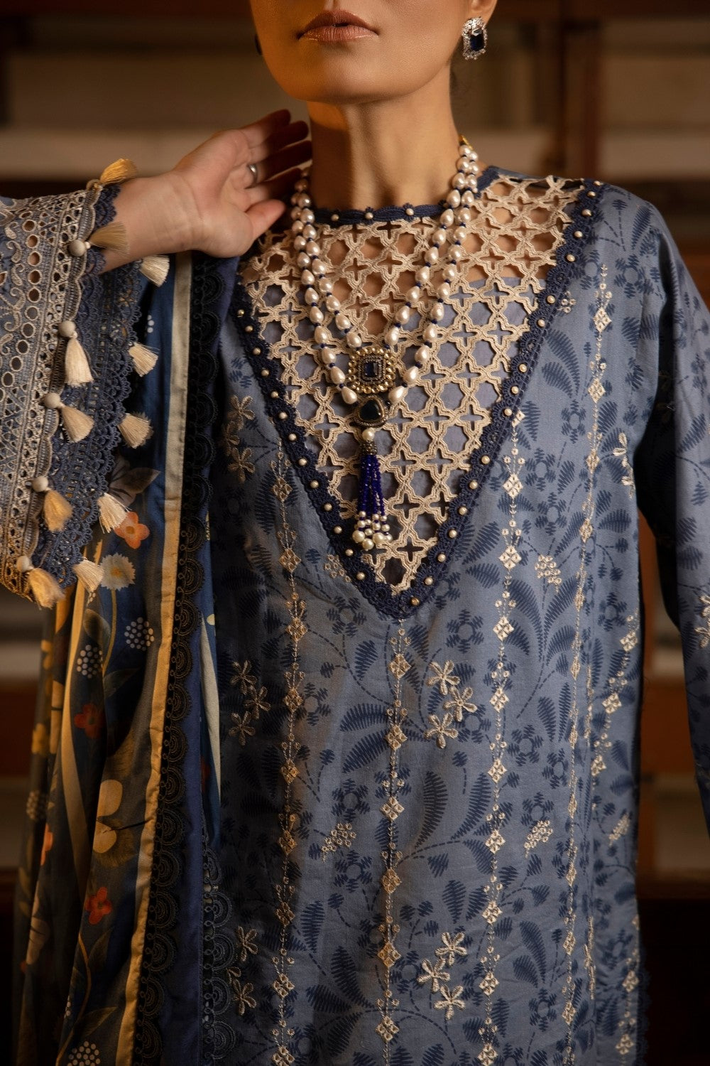 Ittehad | Embroidered Lawn | I-15 - House Of Anaya