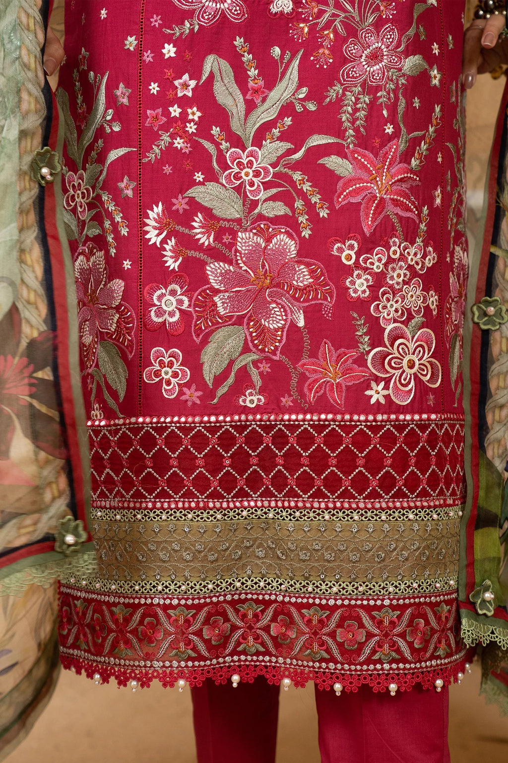 Hemstitch | Summer Luxury Lawn 24 | Scarlet Red