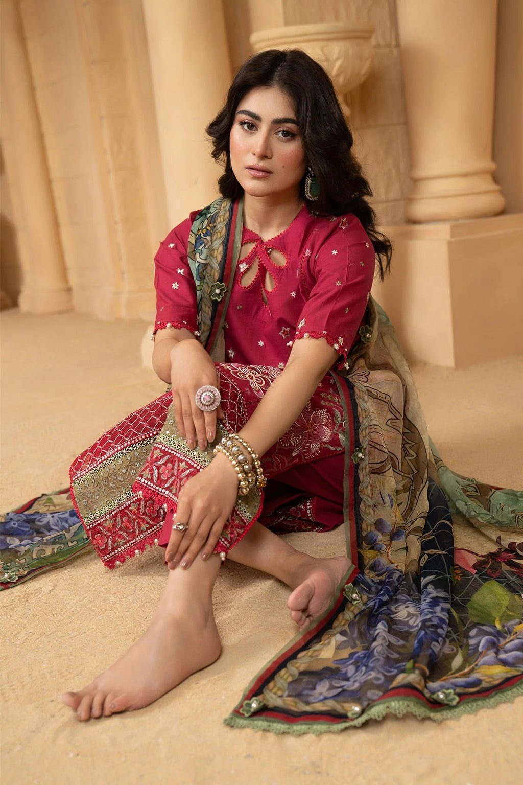 Hemstitch | Summer Luxury Lawn 24 | Scarlet Red