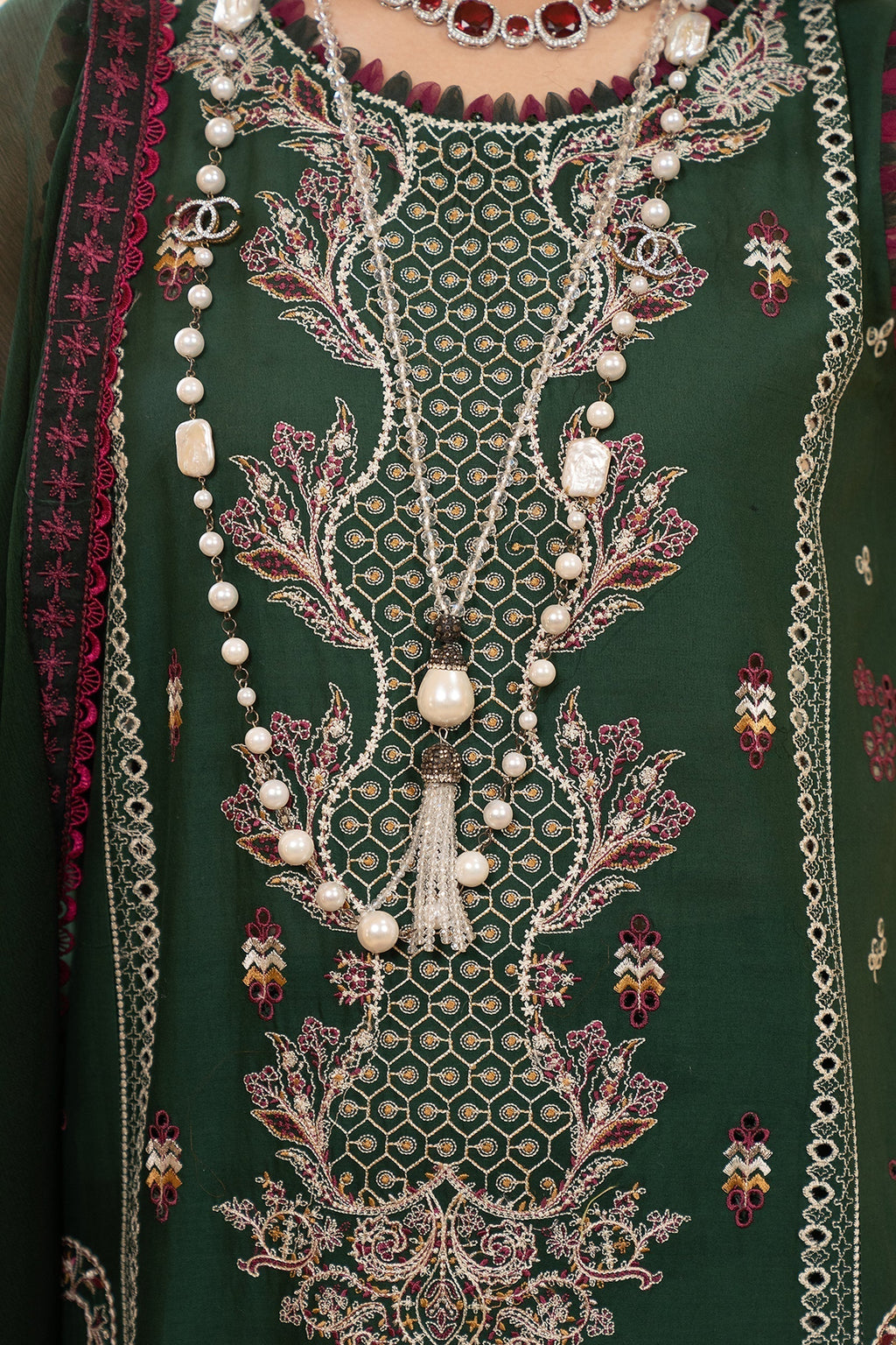 Hemstitch | Summer Luxury Lawn 24 | Bottle Green