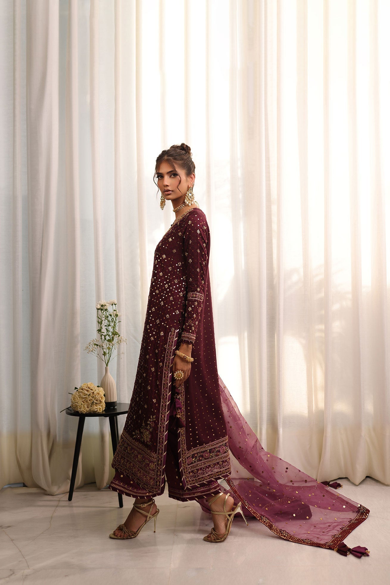 Dhanak | DHANAK COUTURE | Zylah:  SS24HF-3016 PURPLE 3Pcs