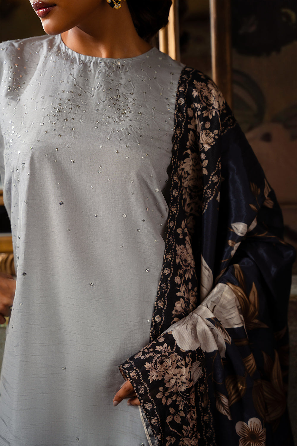 Saira Rizwan | Dahini Silk Pret | SWAN - SRLP04-25 - Riwayat-e-Khas