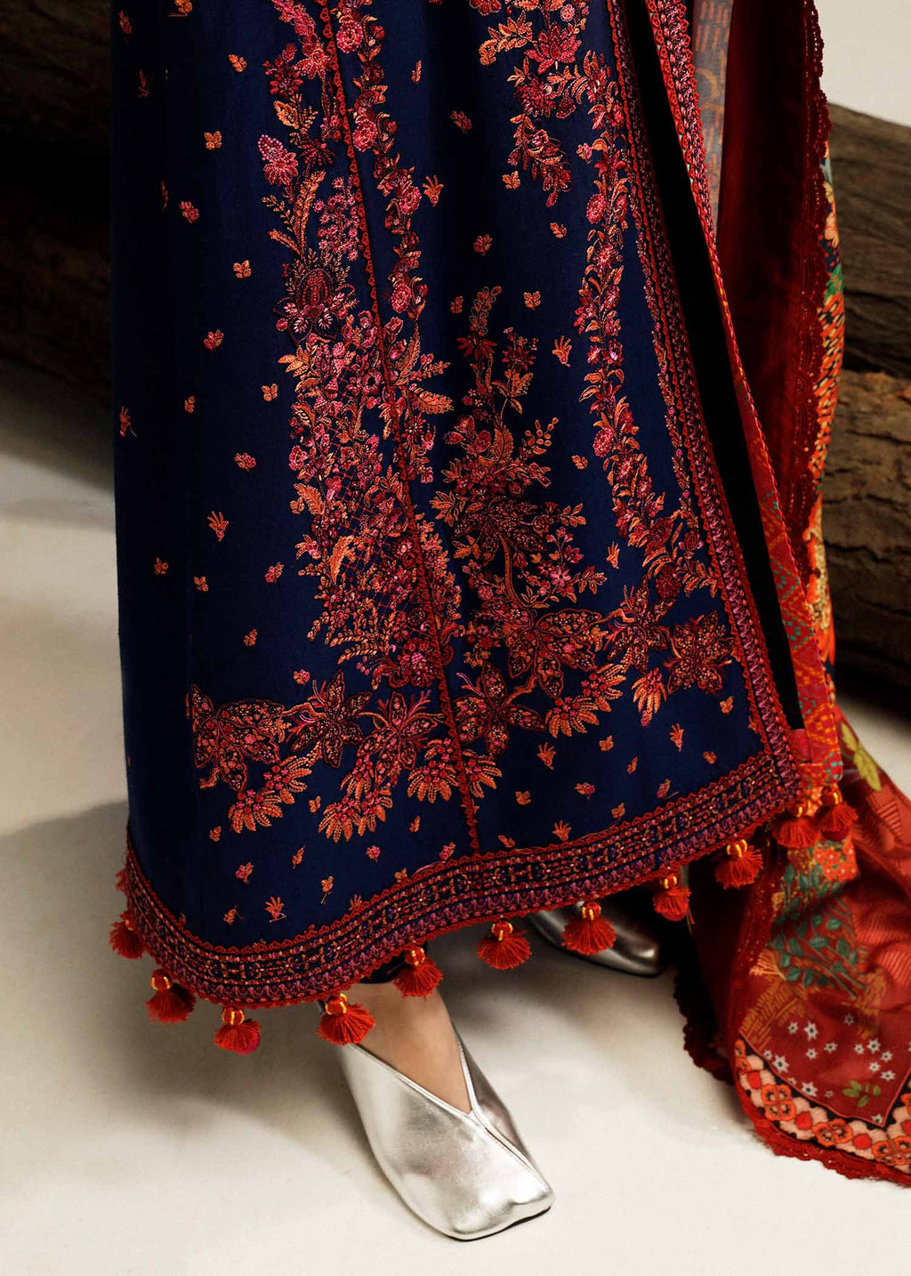 Hussain Rehar | Winter Shawl Khaddar 23 | Cerulean - House Of Anaya