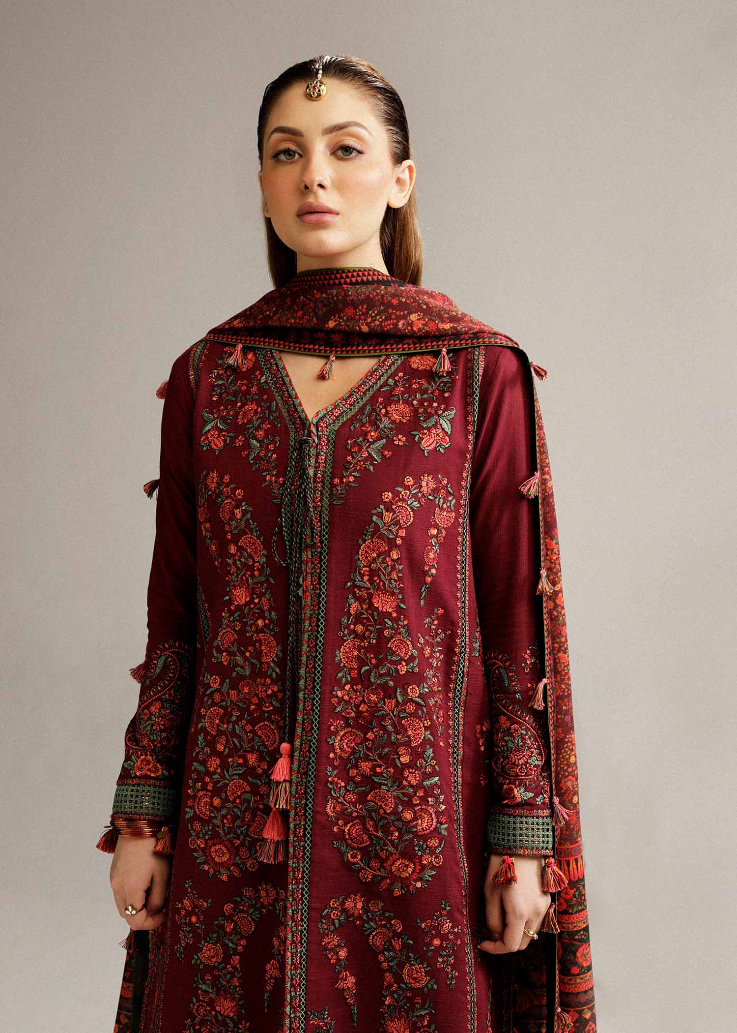 Hussain Rehar | Winter Shawl Khaddar 23 | Ruby - House Of Anaya