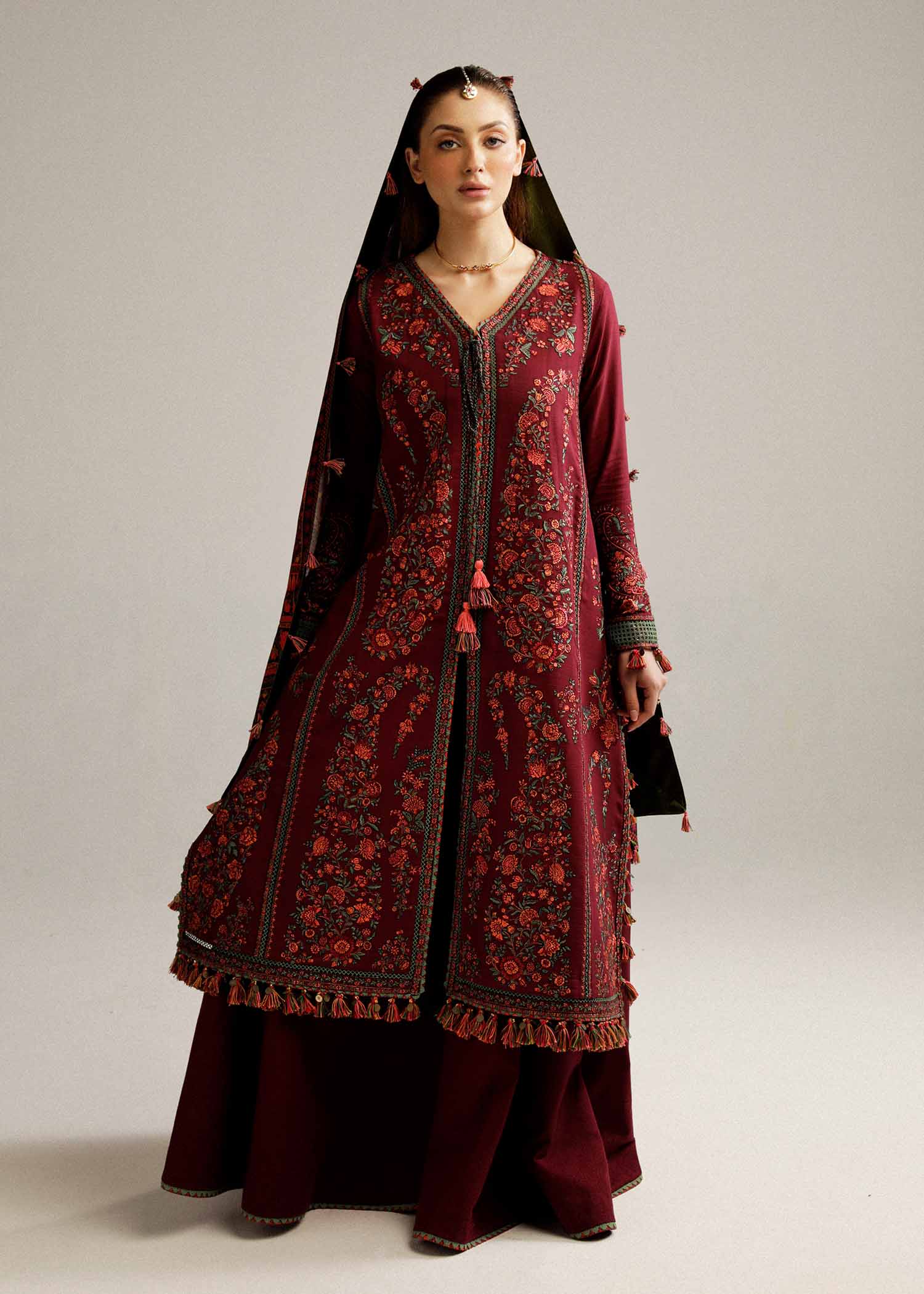 Hussain Rehar | Winter Shawl Khaddar 23 | Ruby - House Of Anaya