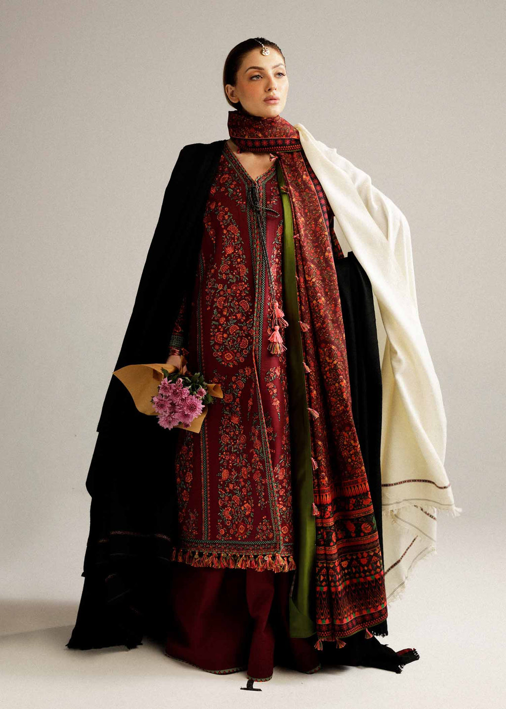 Hussain Rehar | Winter Shawl Khaddar 23 | Ruby - House Of Anaya
