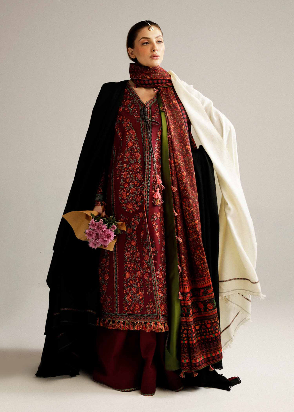 Hussain Rehar | Winter Shawl Khaddar 23 | Ruby - House Of Anaya