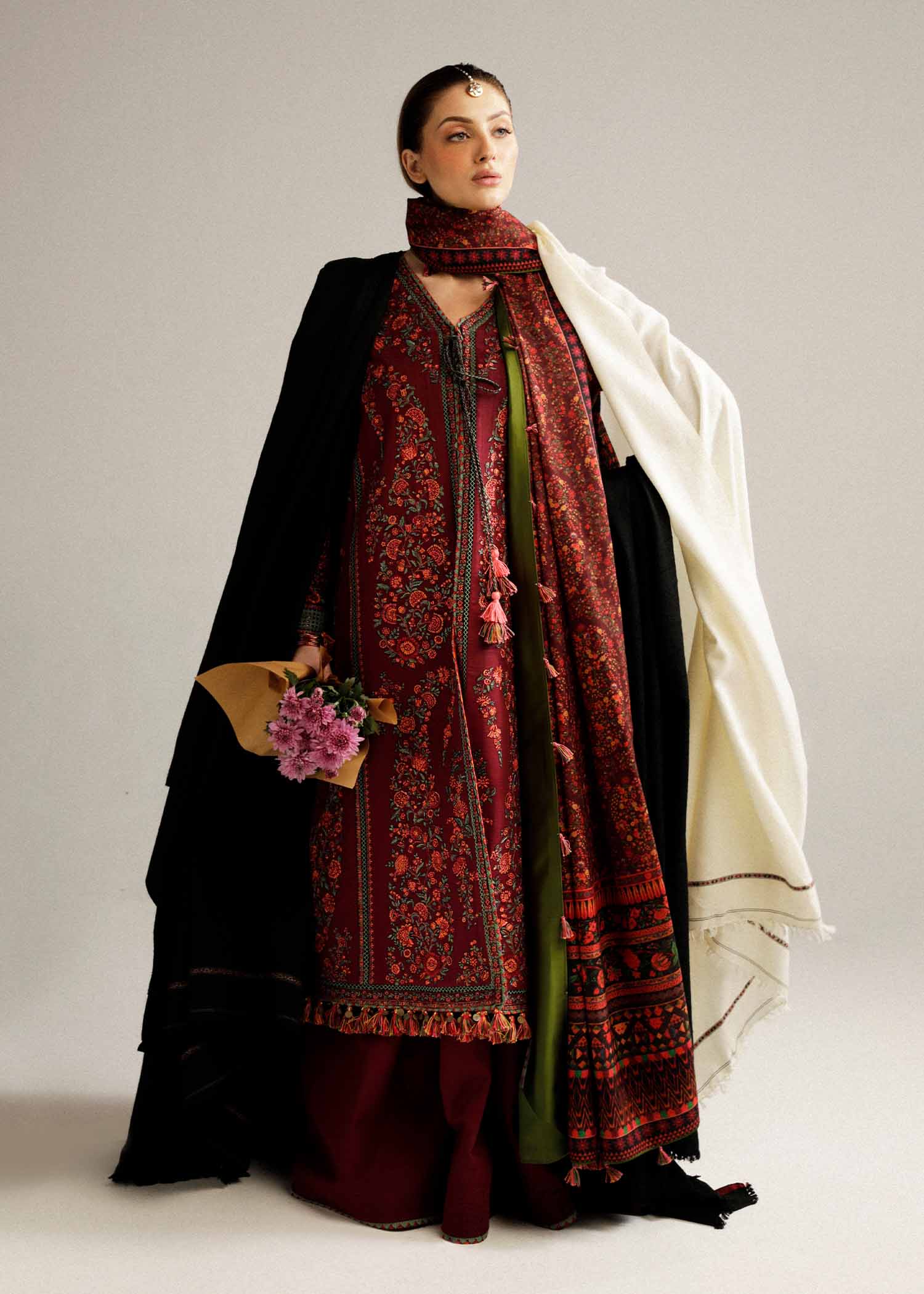 Hussain Rehar | Winter Shawl Khaddar 23 | Ruby - House Of Anaya