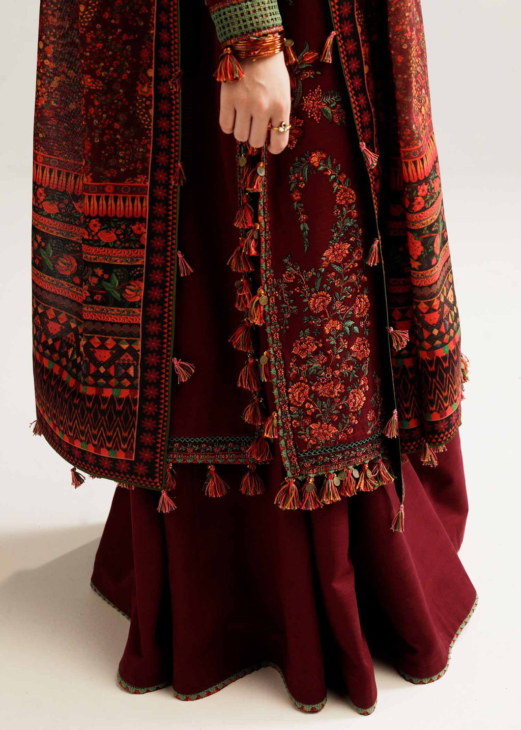 Hussain Rehar | Winter Shawl Khaddar 23 | Ruby - House Of Anaya