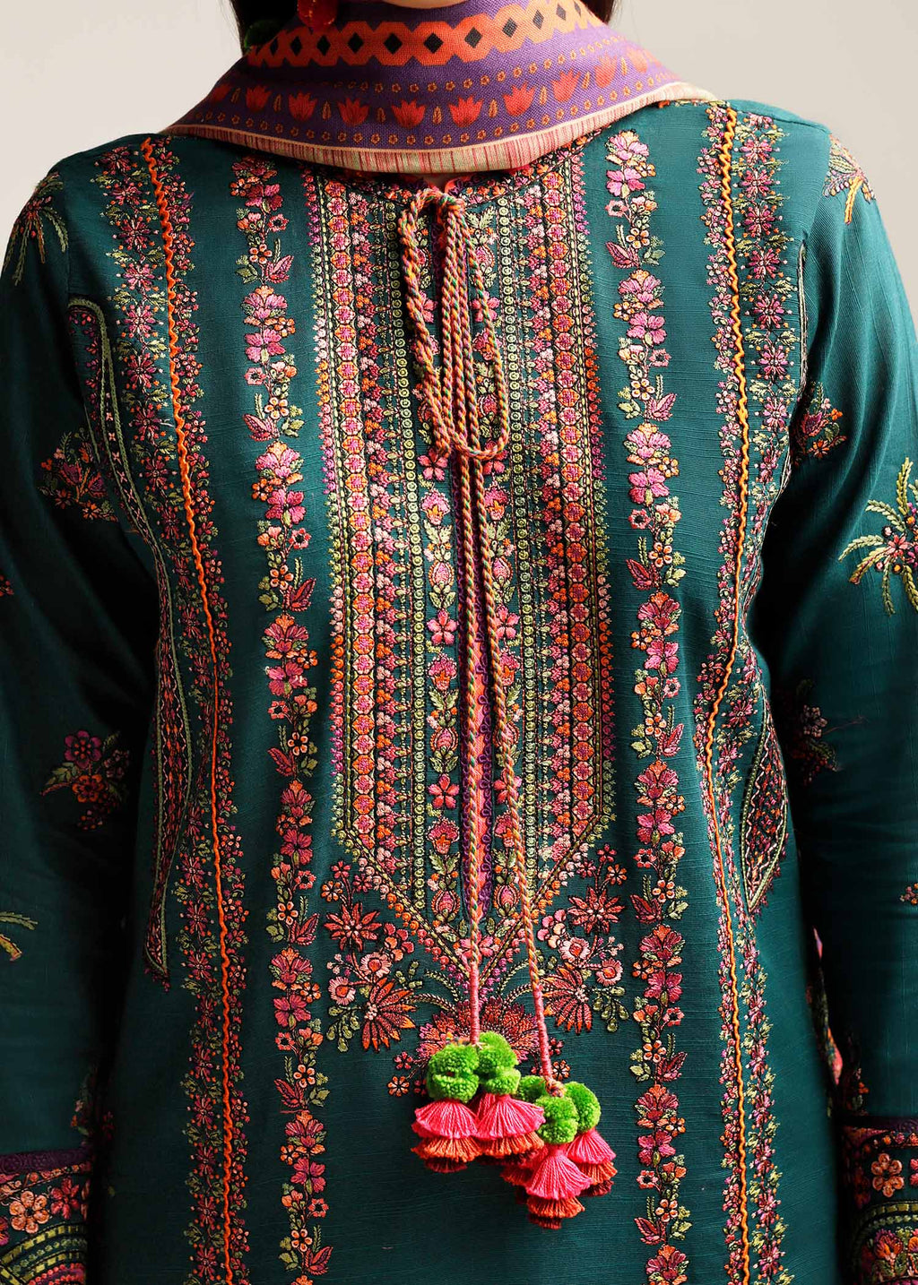 Hussain Rehar | Winter Shawl Khaddar 23 | Teal - House Of Anaya