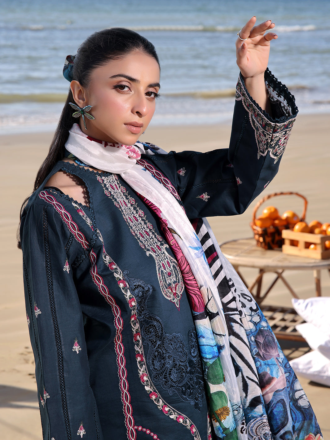 Izel | Saahil Signature Lawn 24 | SAPPHIRE - House Of Anaya