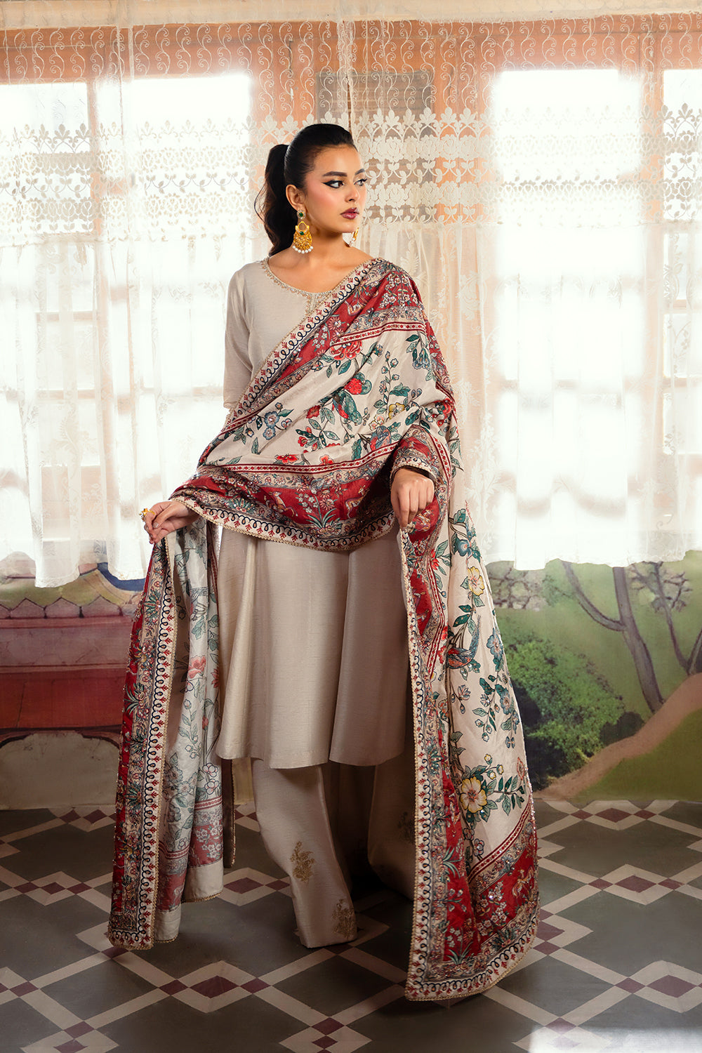 Saira Rizwan | Dahini Silk Pret | DUNE - SRLP01-25 - Riwayat-e-Khas