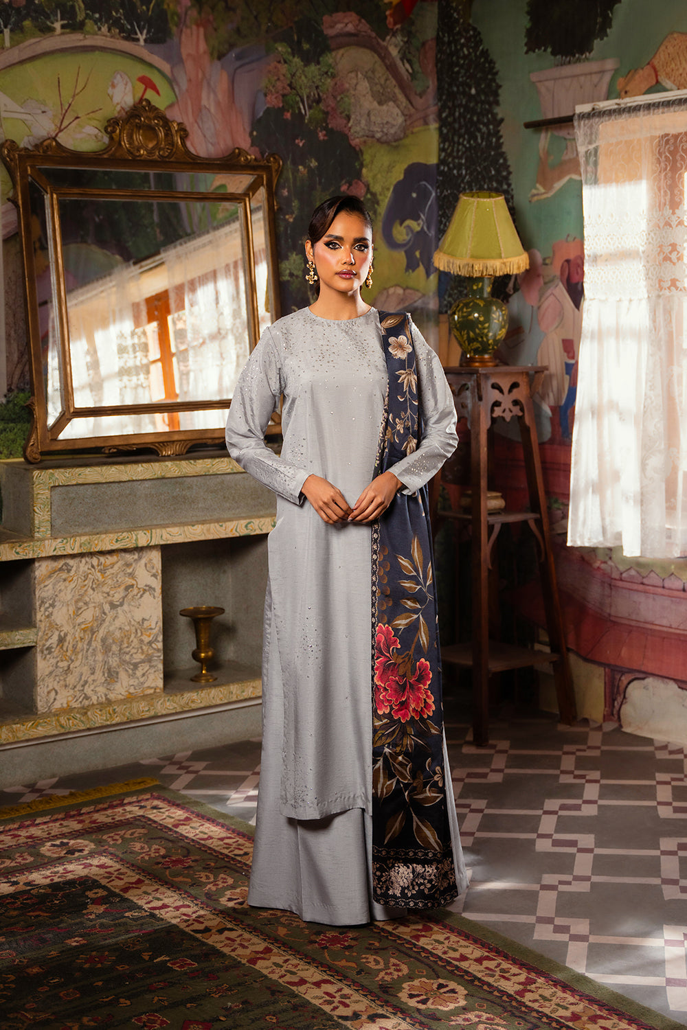 Saira Rizwan | Dahini Silk Pret | SWAN - SRLP04-25 - Riwayat-e-Khas