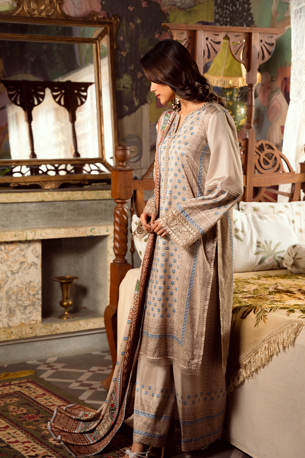 Saira Rizwan | Dahini Silk Pret | MERCINA - SRLP06-25 - Riwayat-e-Khas