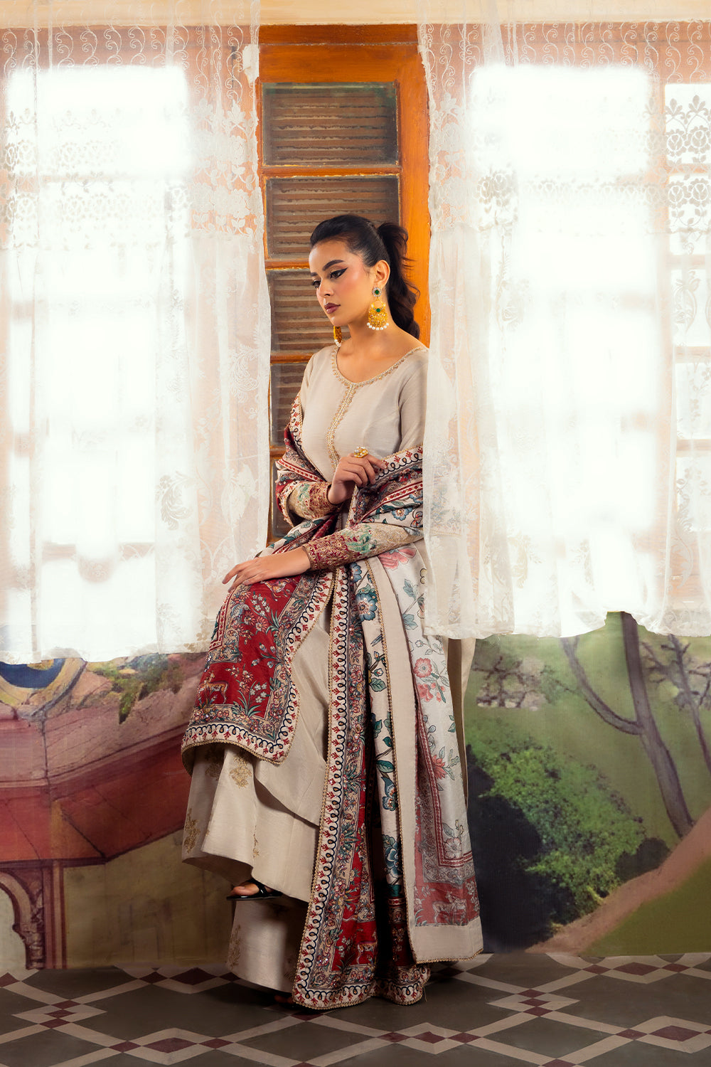 Saira Rizwan | Dahini Silk Pret | DUNE - SRLP01-25 - Riwayat-e-Khas