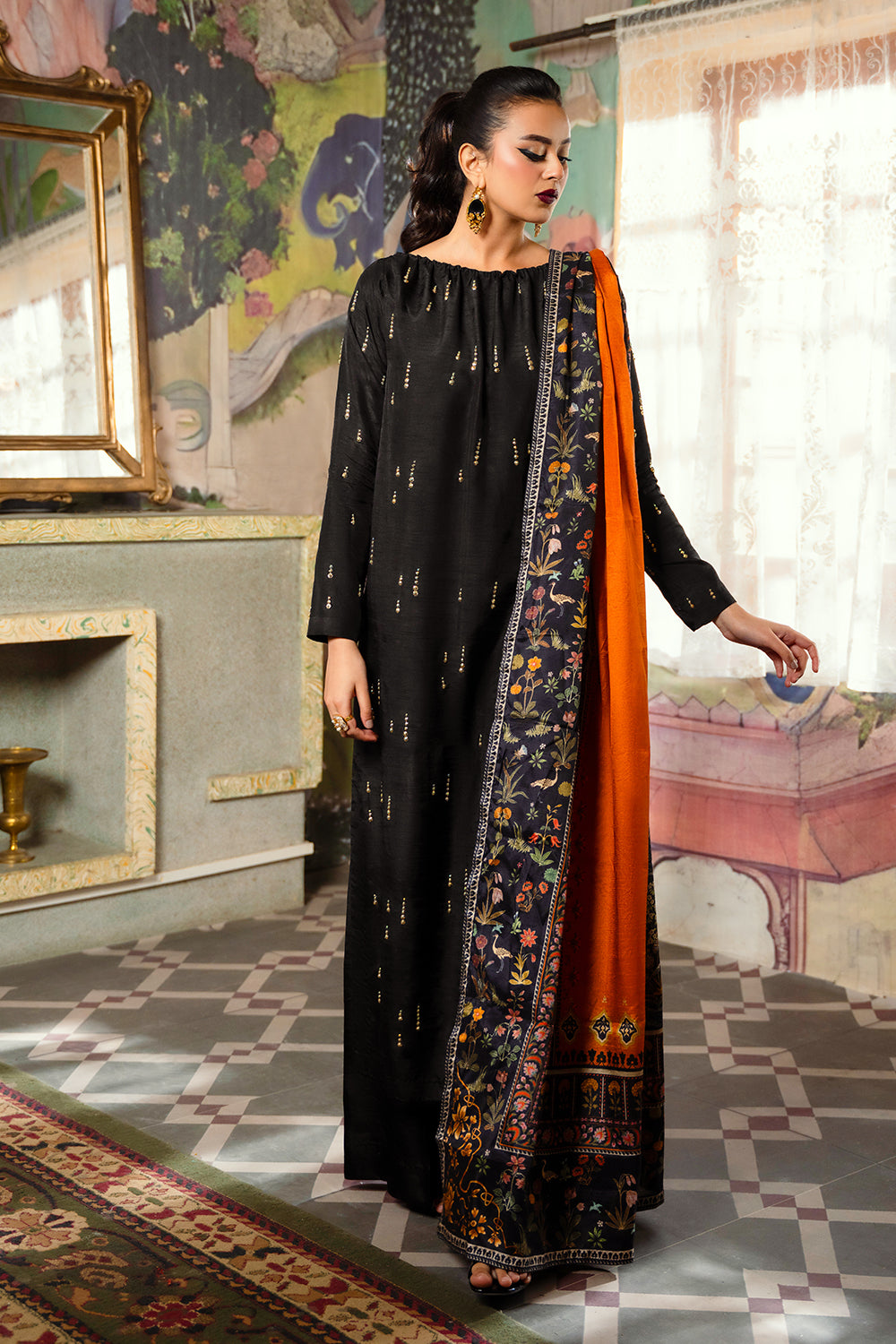 Saira Rizwan | Dahini Silk Pret | ESMA - SRLP02-25 - Riwayat-e-Khas