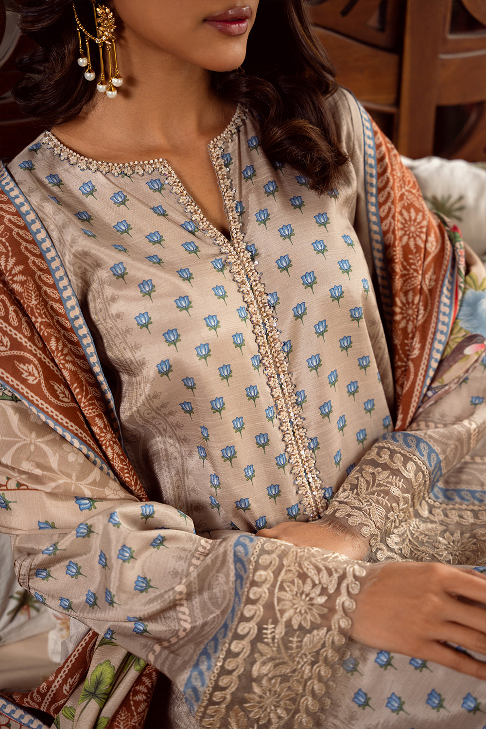 Saira Rizwan | Dahini Silk Pret | MERCINA - SRLP06-25 - Riwayat-e-Khas