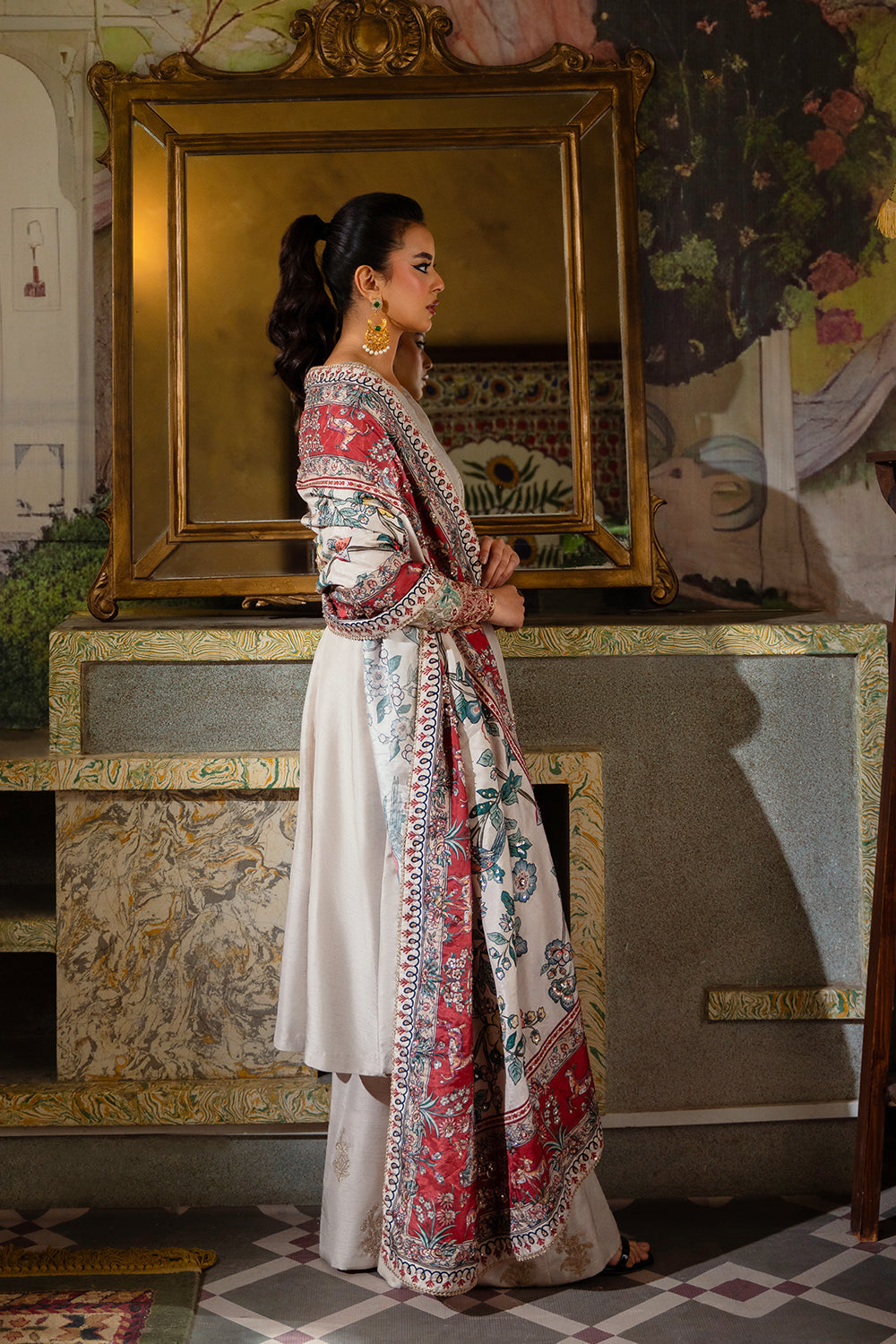 Saira Rizwan | Dahini Silk Pret | DUNE - SRLP01-25 - Riwayat-e-Khas