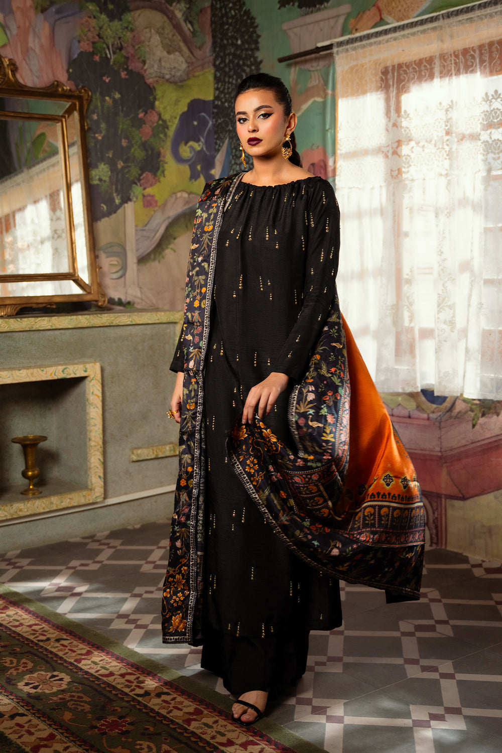 Saira Rizwan | Dahini Silk Pret | ESMA - SRLP02-25 - Riwayat-e-Khas