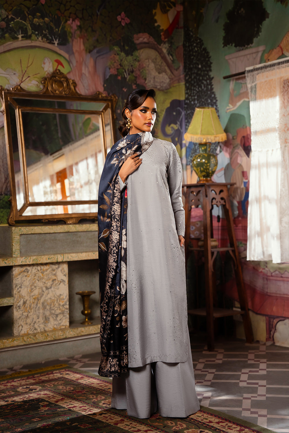 Saira Rizwan | Dahini Silk Pret | SWAN - SRLP04-25 - Riwayat-e-Khas