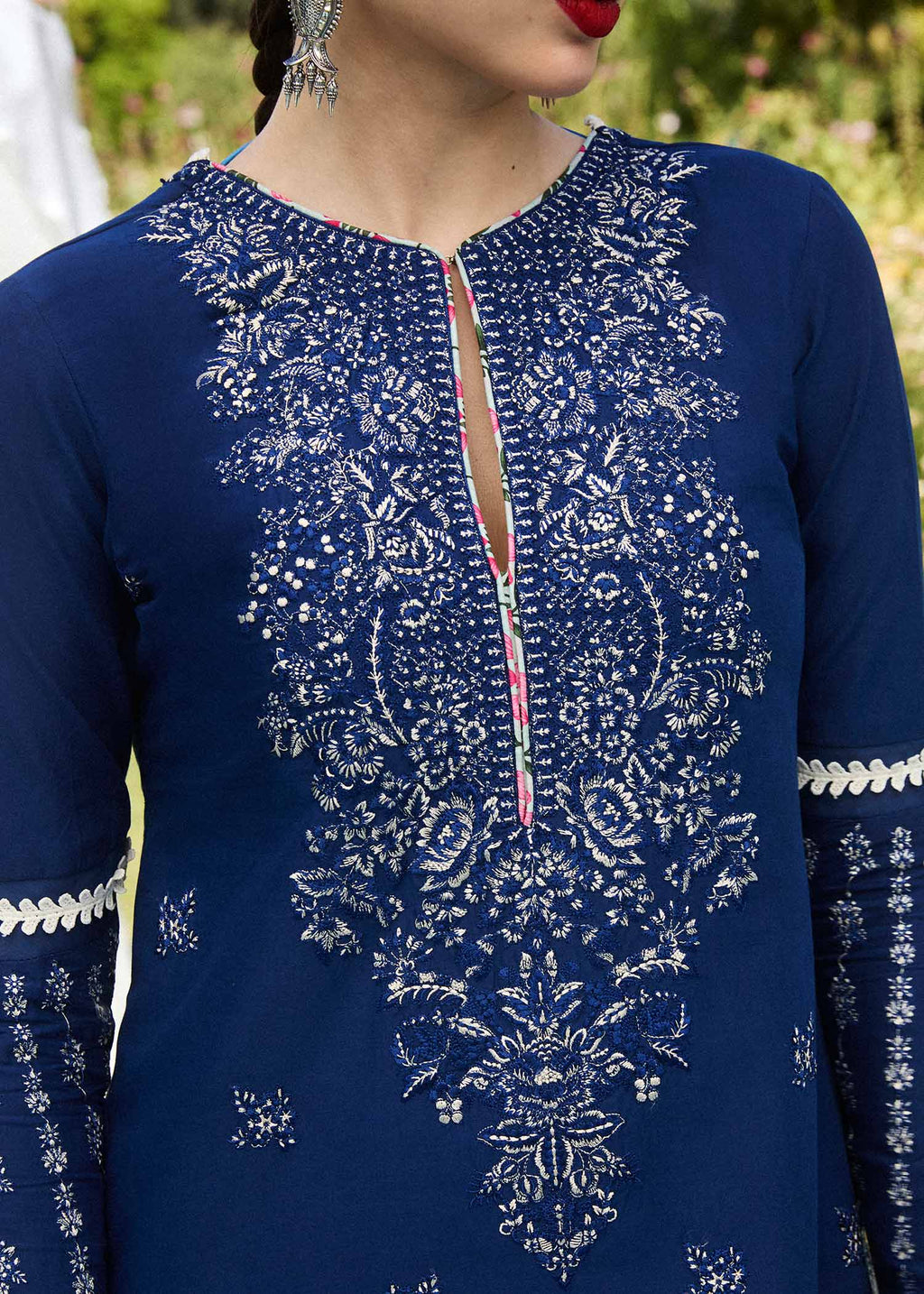 Hussain Rehar | SS Lawn 24 | Cyan - House Of Anaya