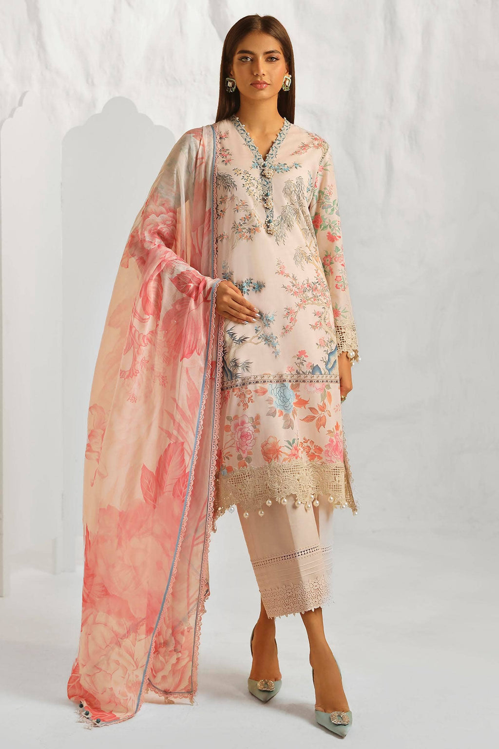 Sana Safinaz | Muzlin Summer 24 | 001A-CI - House Of Anaya