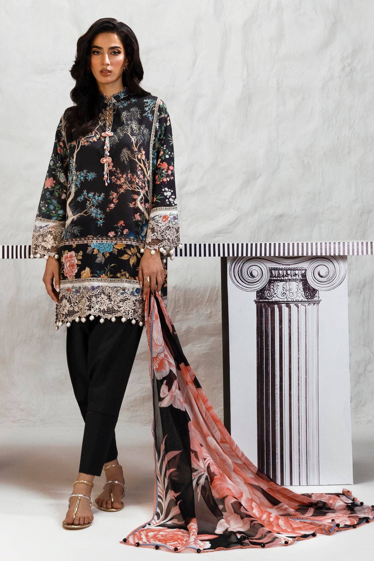 Sana Safinaz | Muzlin Summer 24 | 001B-CI - House Of Anaya