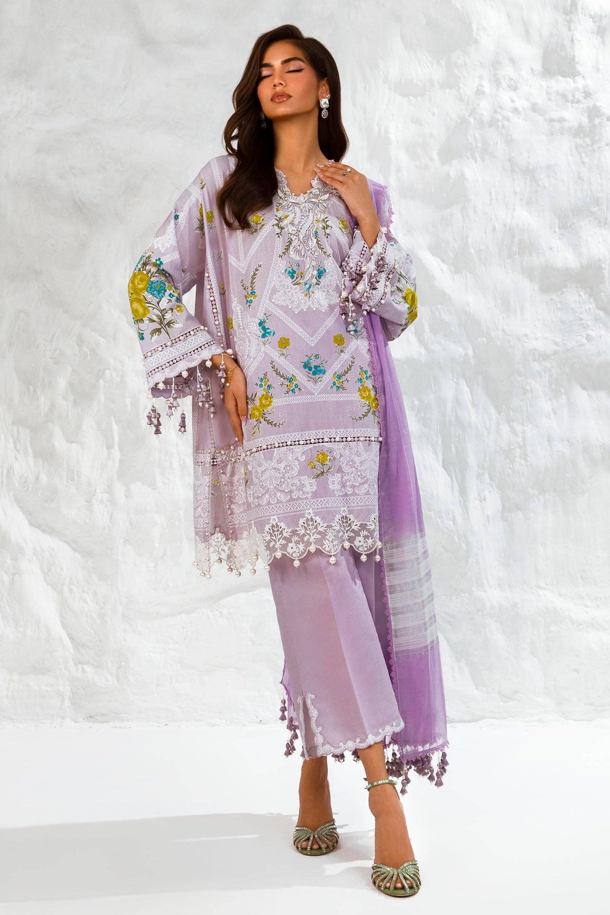 Sana Safinaz | Muzlin Summer 24 | 007A-DG - House Of Anaya