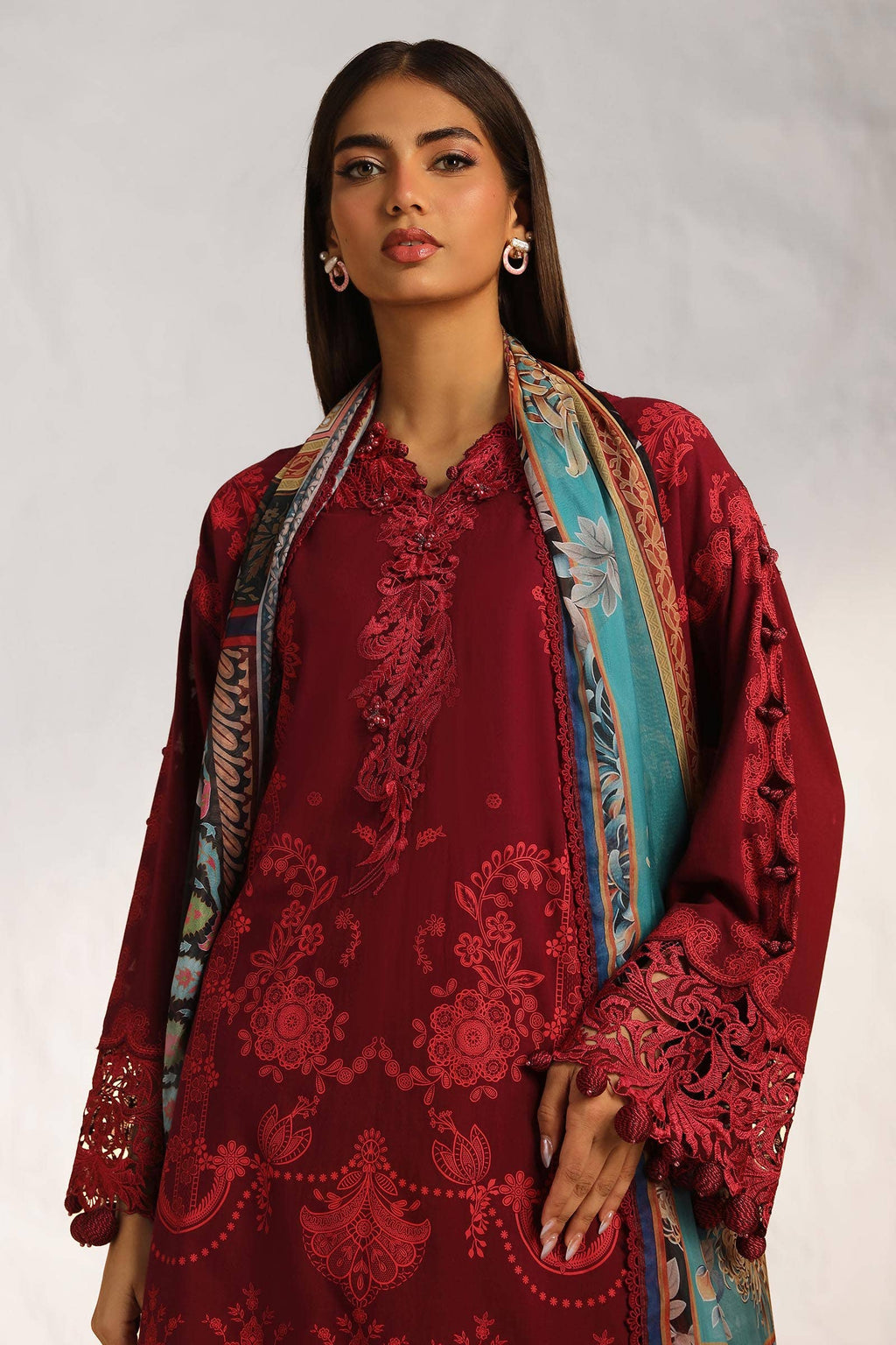 Sana Safinaz | Muzlin Summer 24 | 008B-CK - House Of Anaya