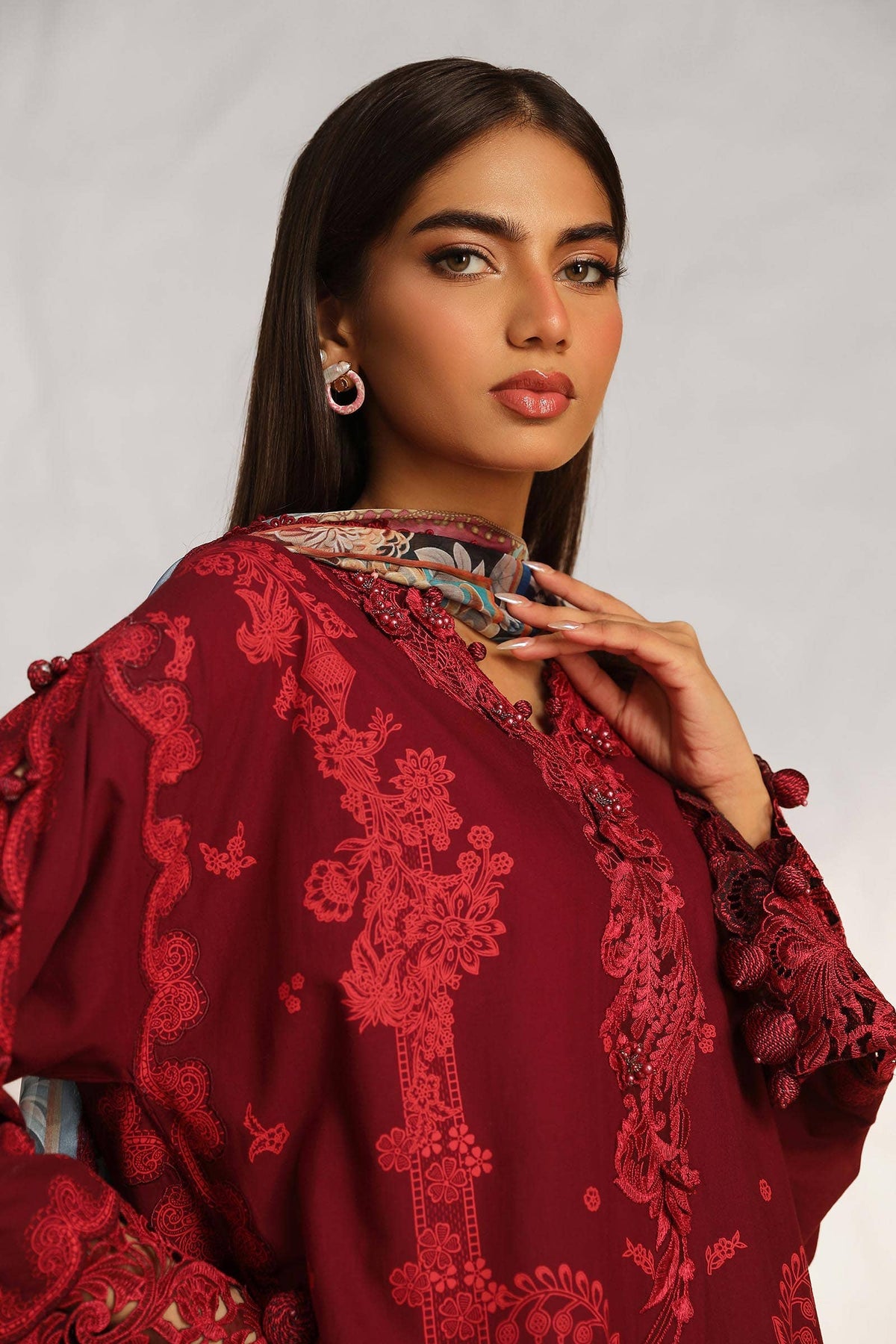 Sana Safinaz | Muzlin Summer 24 | 008B-CK - House Of Anaya