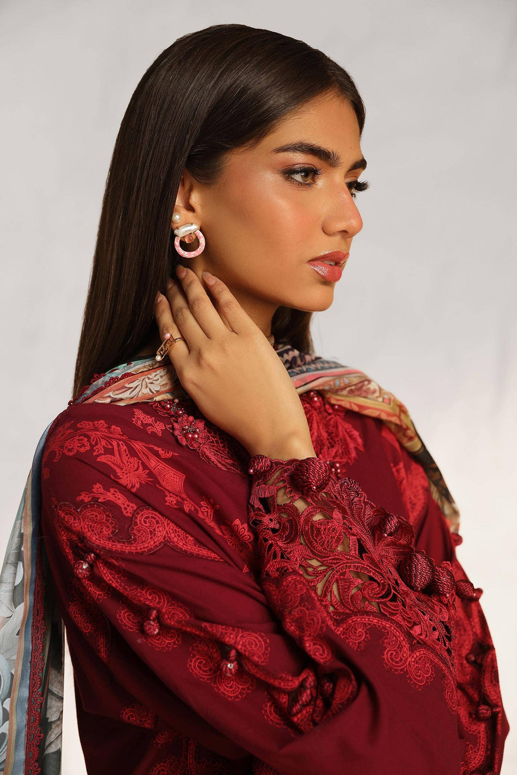 Sana Safinaz | Muzlin Summer 24 | 008B-CK - House Of Anaya