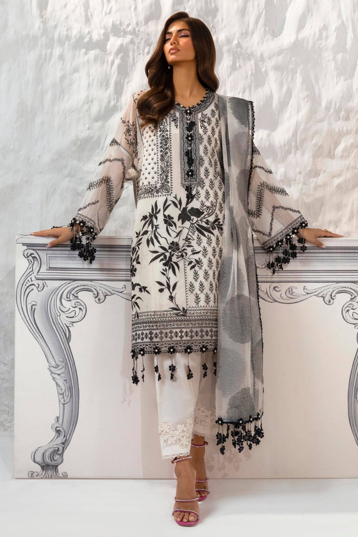 Sana Safinaz | Muzlin Summer 24 | 010B-CT - House Of Anaya
