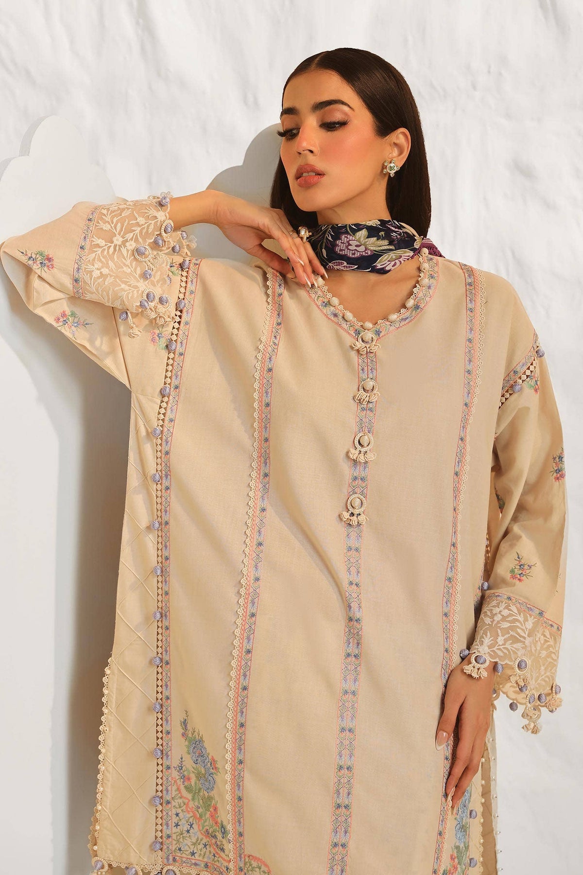 Sana Safinaz | Muzlin Summer 24 | 014A-CJ - House Of Anaya