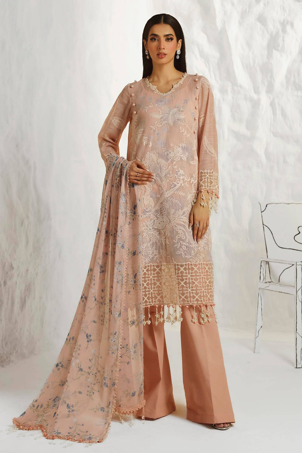 Sana Safinaz | Muzlin Summer 24 | 016B-CJ - House Of Anaya