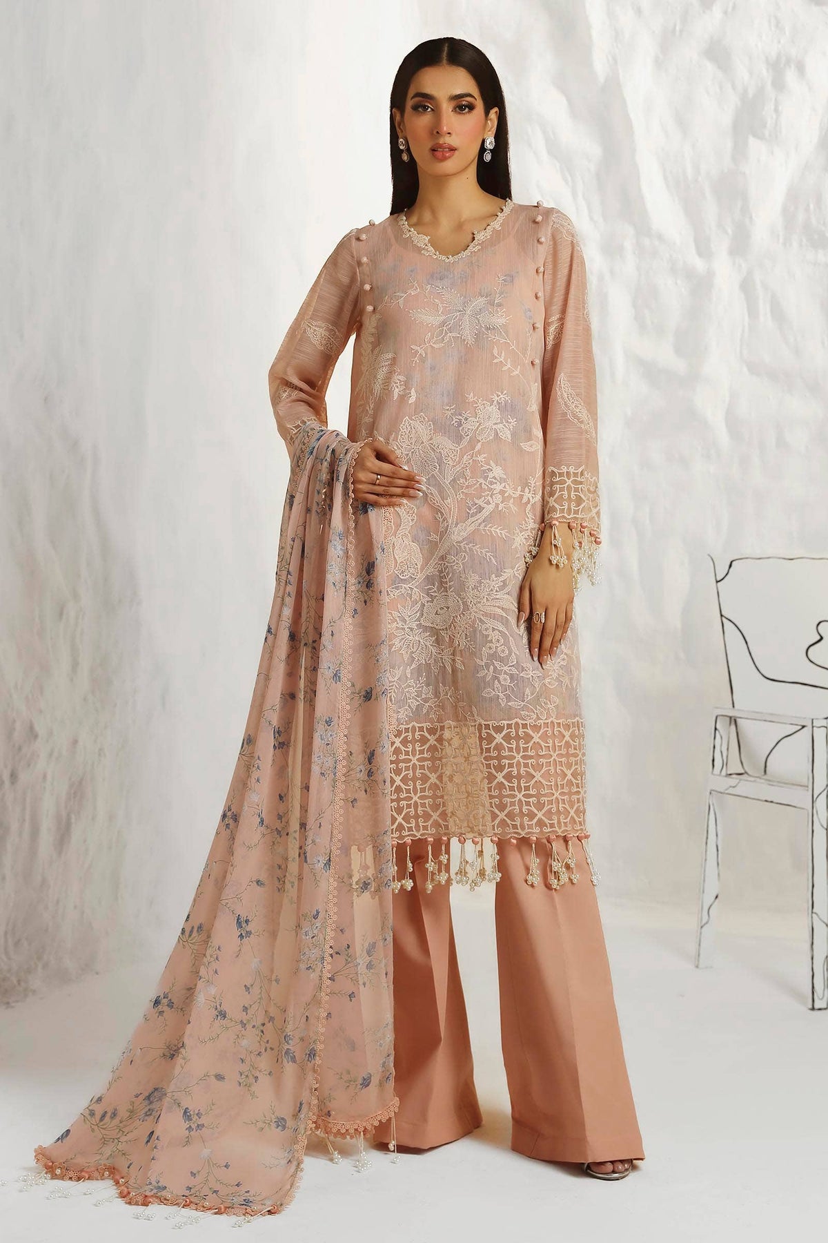 Sana Safinaz | Muzlin Summer 24 | 016B-CJ - House Of Anaya