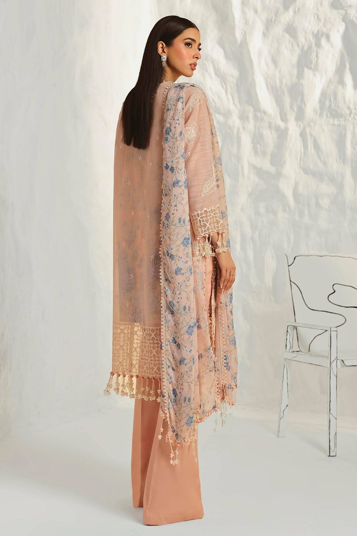 Sana Safinaz | Muzlin Summer 24 | 016B-CJ - House Of Anaya