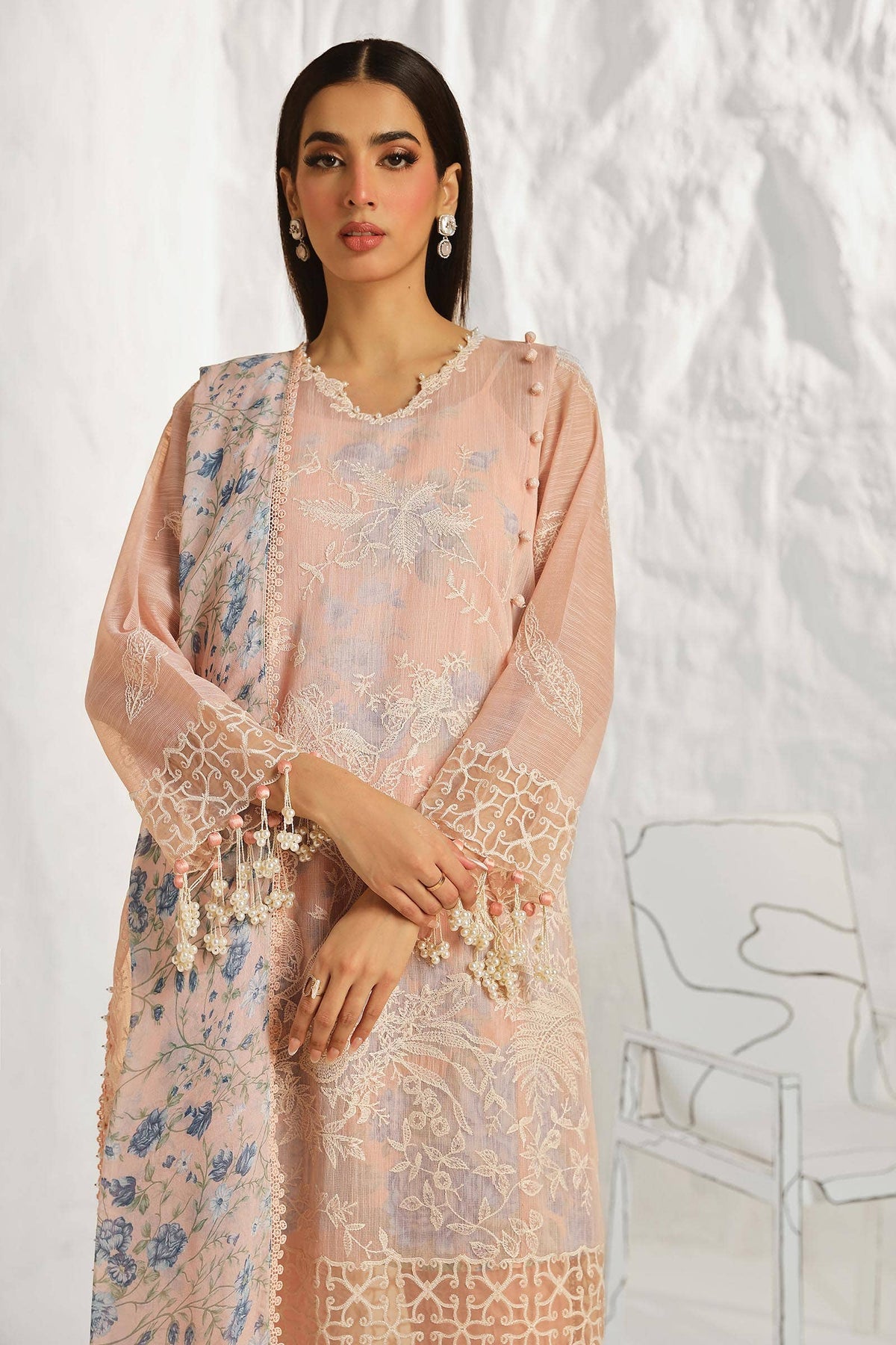 Sana Safinaz | Muzlin Summer 24 | 016B-CJ - House Of Anaya