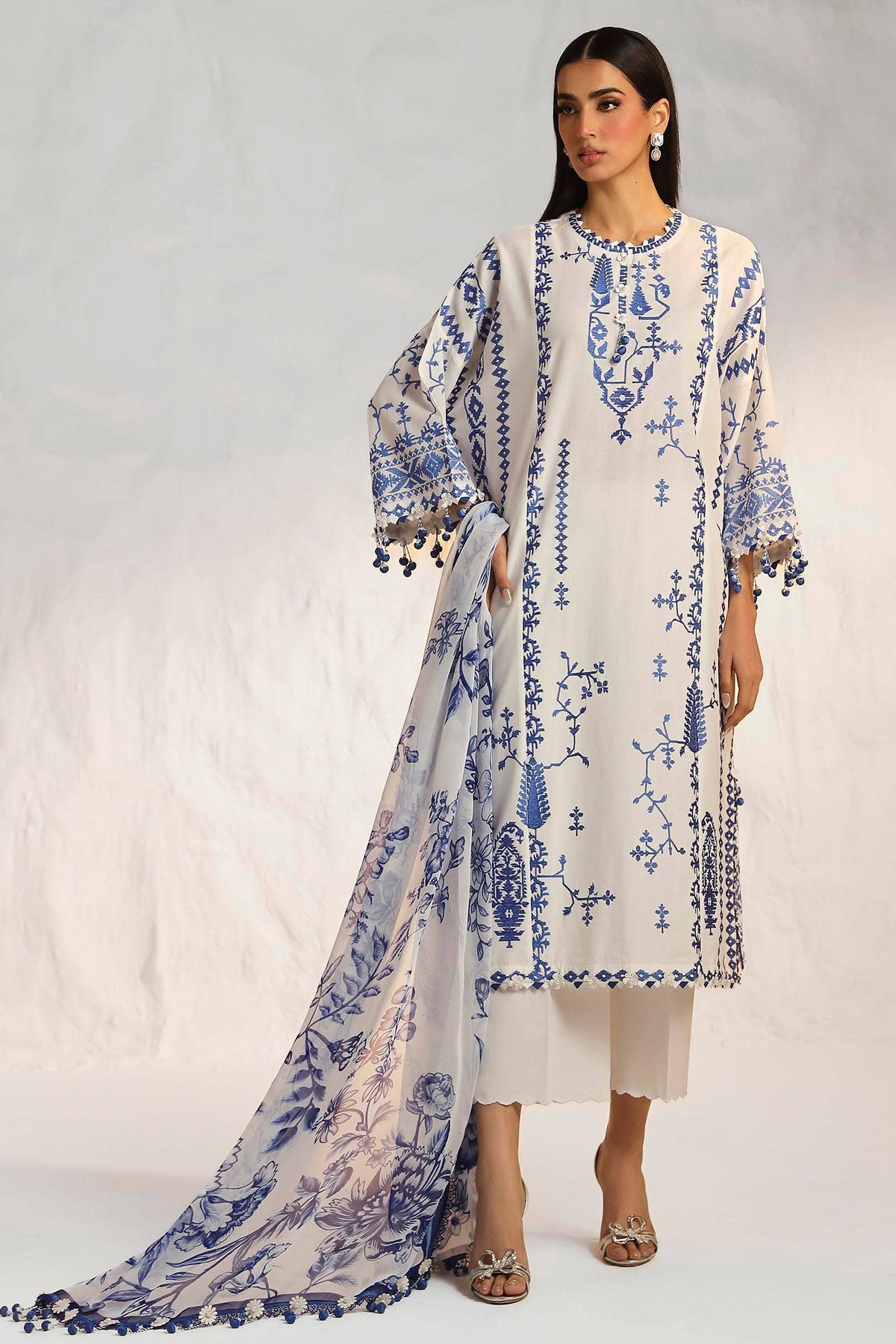 Sana Safinaz | Muzlin Summer 24 | 017A-CJ - House Of Anaya