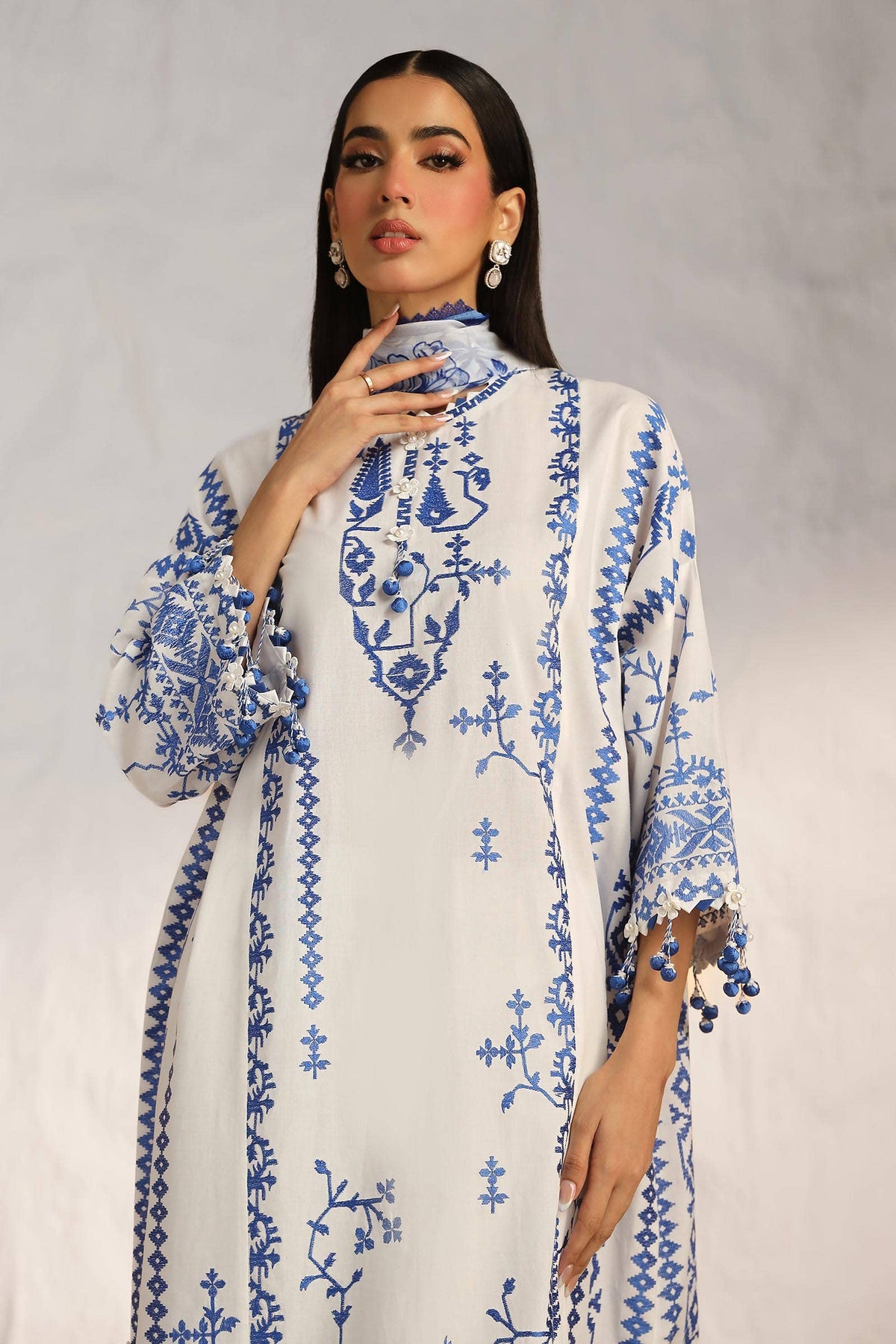 Sana Safinaz | Muzlin Summer 24 | 017A-CJ - House Of Anaya