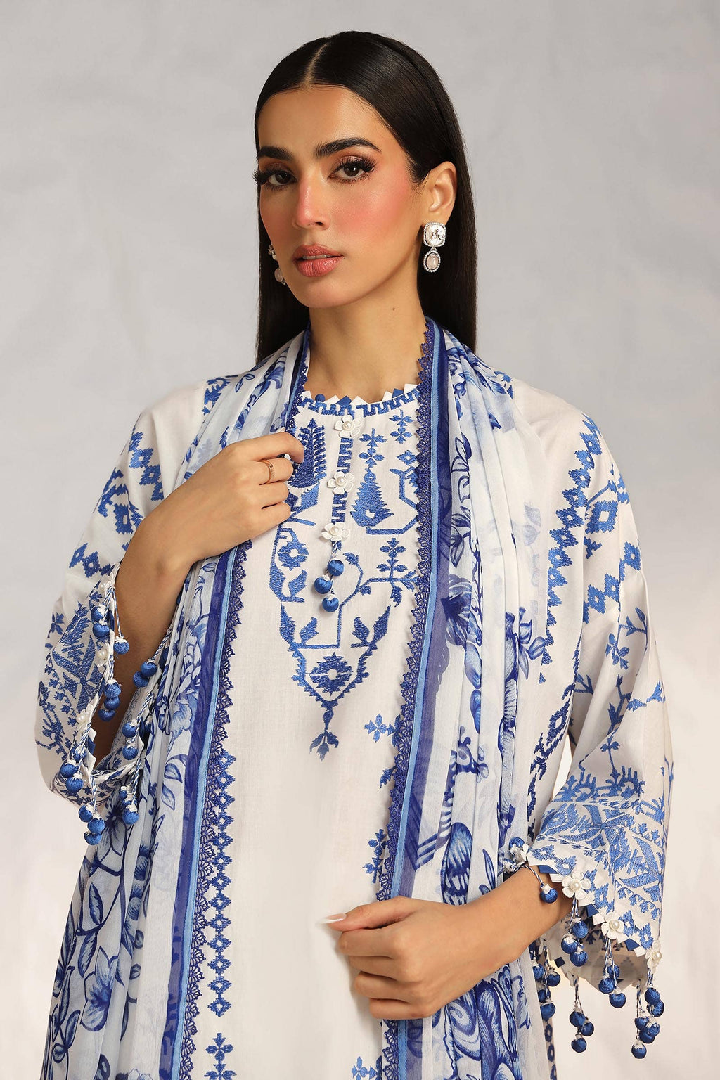 Sana Safinaz | Muzlin Summer 24 | 017A-CJ - House Of Anaya
