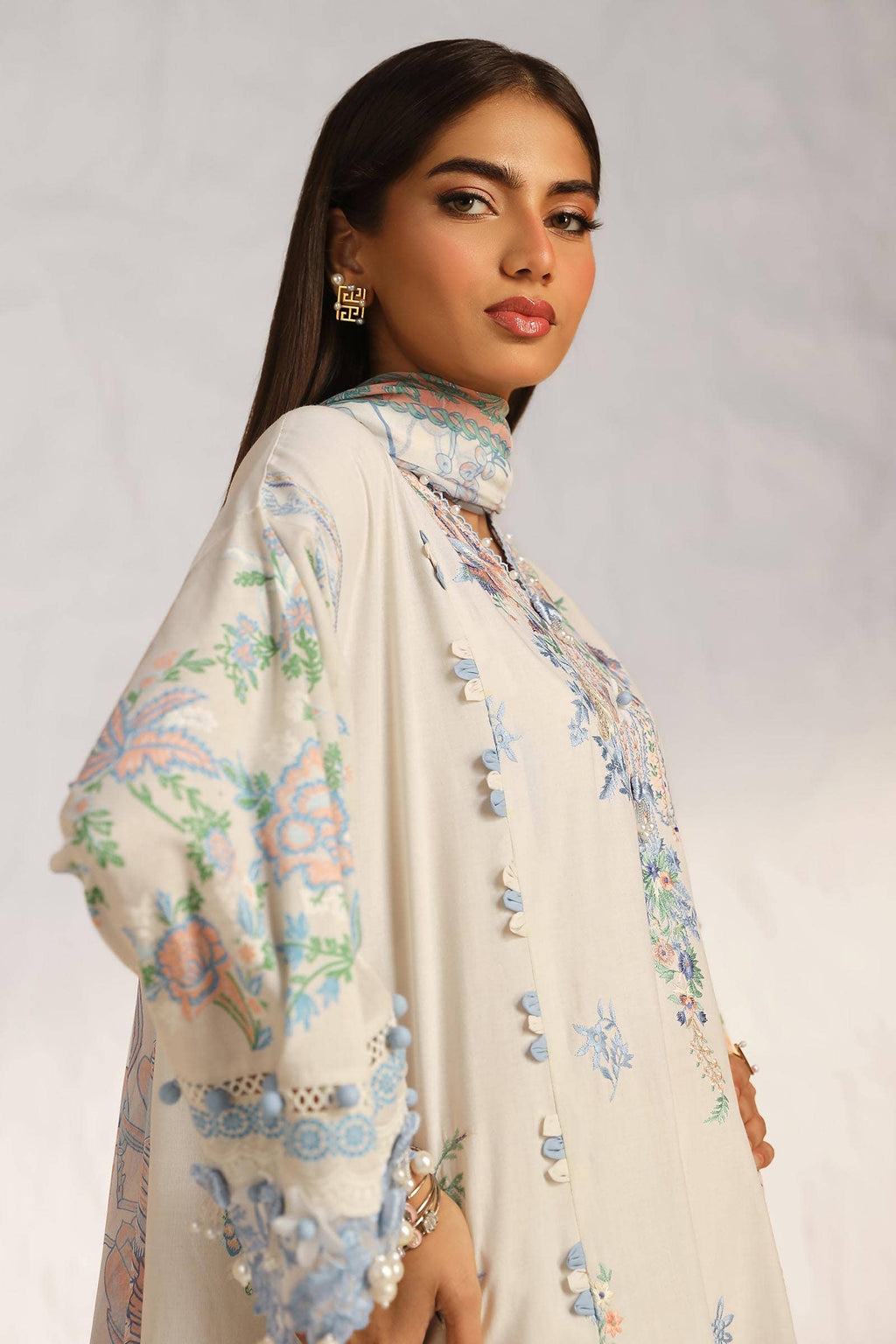 Sana Safinaz | Muzlin Summer 24 | 019A-CJ - House Of Anaya