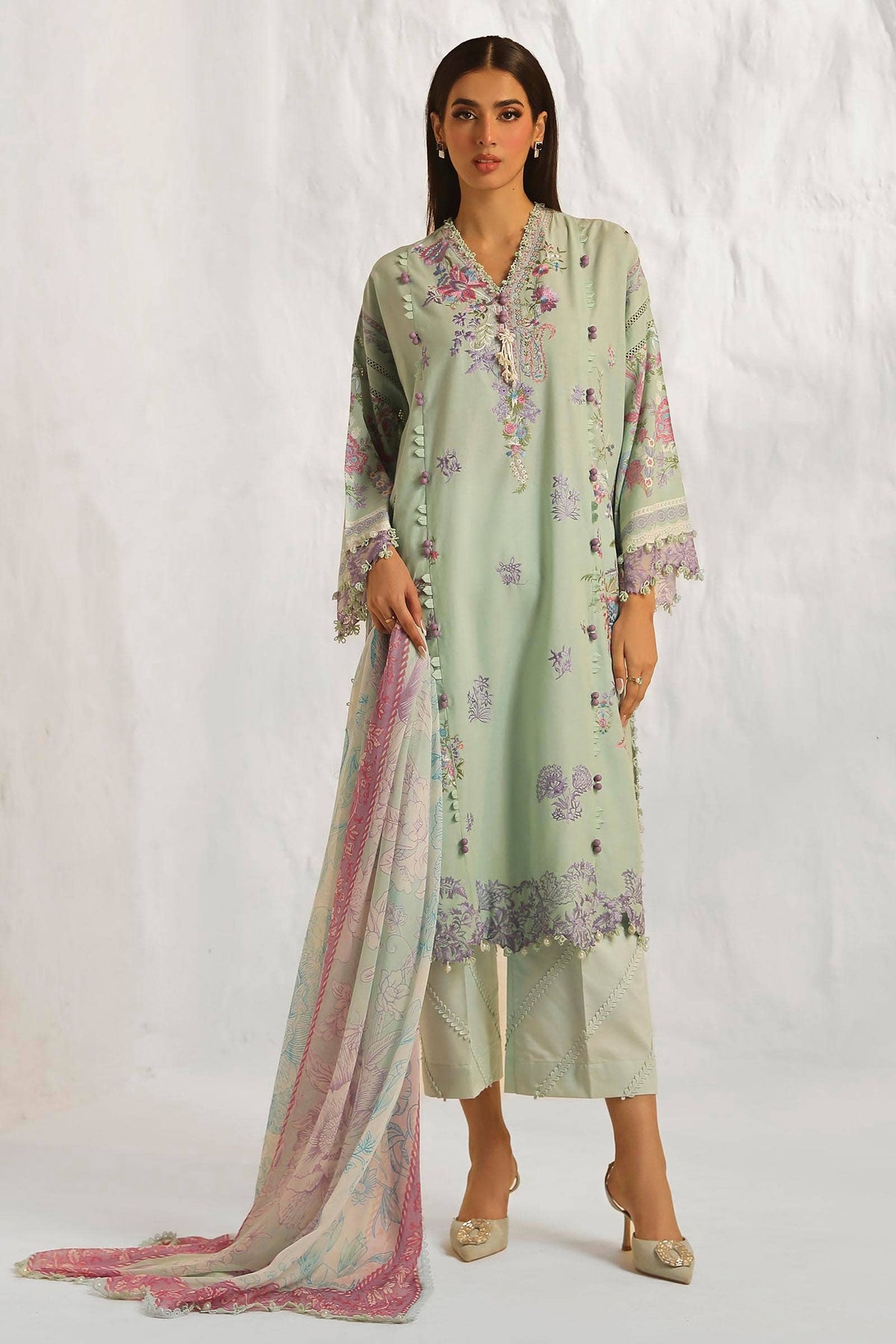 Sana Safinaz | Muzlin Summer 24 | 019B-CJ - House Of Anaya